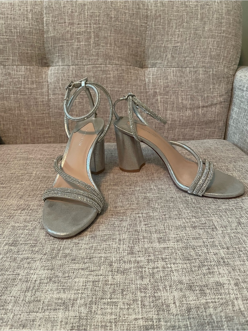 Antonio Melani Garlini Rhinestone Strap Dress Sandals with a Block Heel - Picture 2 of 8